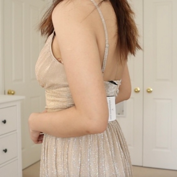 gorgeous champagne glittery prom dress - Picture 3 of 6